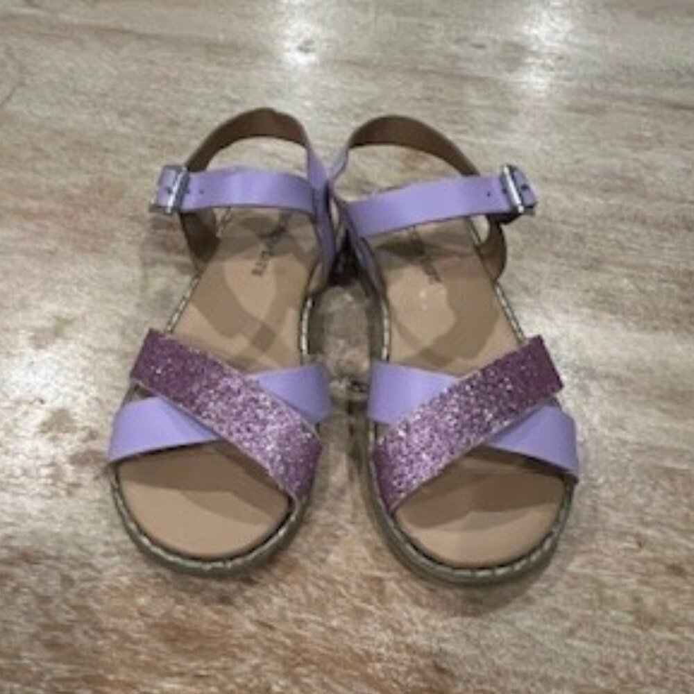 Tucker + Tate Girls Lavender Glitter Sandals - Size 11